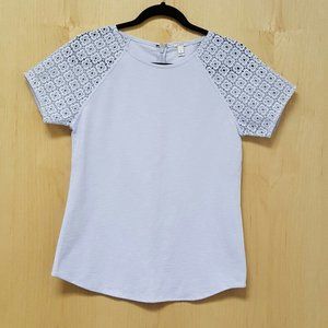 J. Crew Lace Sleeve Shirt Top NWOT size S